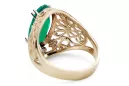 14K Yellow gold Emerald Ring Vintage vrc074y